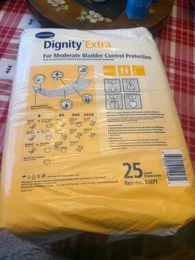 Dignity Extra Bladder Control Liners in Yellow (25 Count)